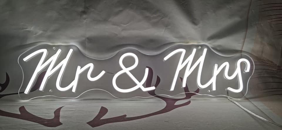 Mr and Mrs custom neon sign