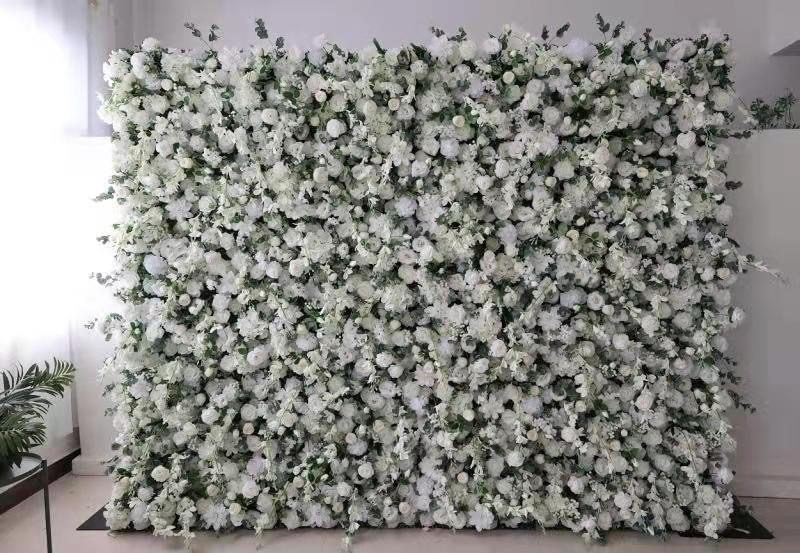 White rose flower wall